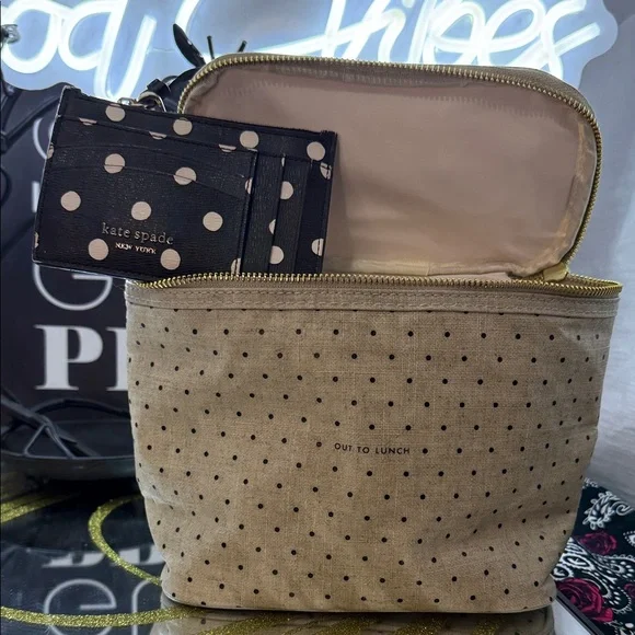 Kate Spade Black and Cream Dot Cosmetic Bag Duo - Picture 15 of 16